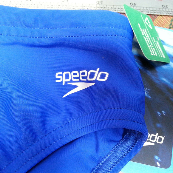 Speedo Men's Sapphire Blue 4" Swimsuit Bikini NEW - Picture 2 of 6